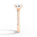 Cindy Oval Cut Lab Grown Diamond 18Kt Rose Gold Engagement Ring - View 3