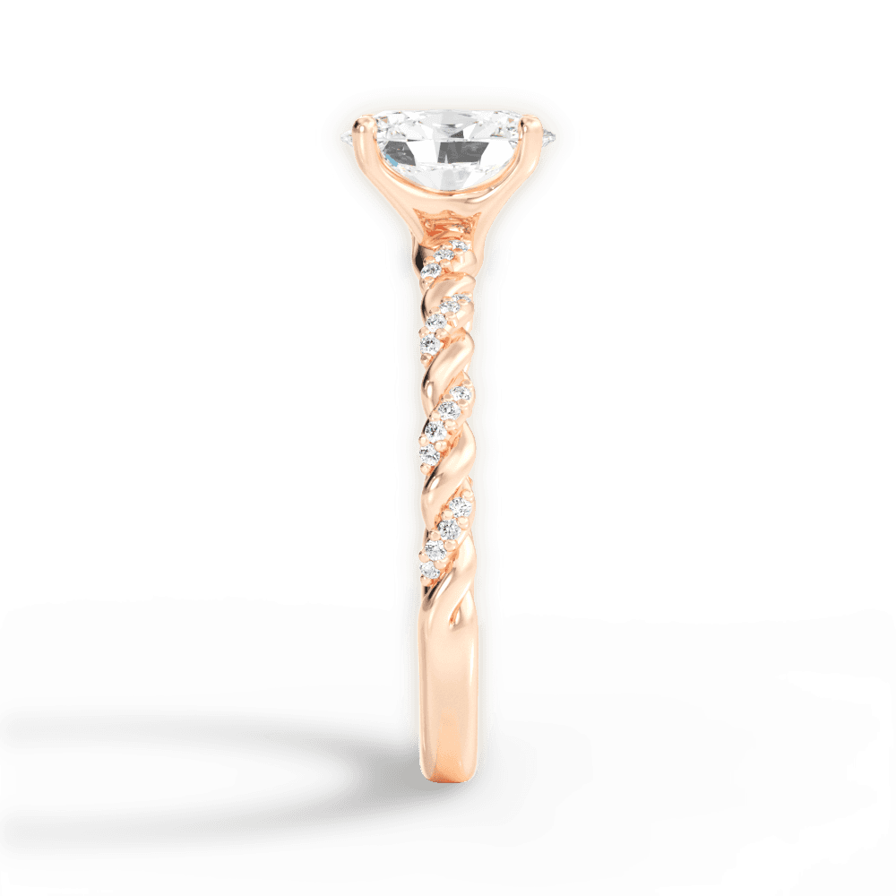 Cindy Oval Cut Lab Grown Diamond 18Kt Rose Gold Engagement Ring - View 3
