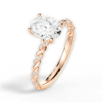 Cindy Oval Cut Lab Grown Diamond 18Kt Rose Gold Engagement Ring - View 2