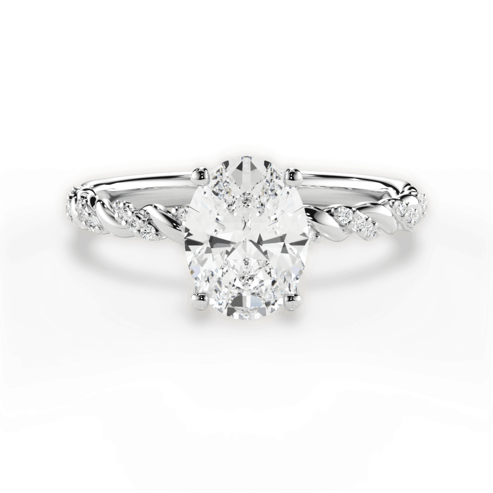 Cindy Oval Cut Lab Grown Diamond 14Kt White Gold Engagement Ring