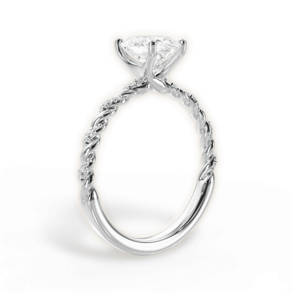 Cindy Oval Cut Lab Grown Diamond 18Kt White Gold Engagement Ring - View 2