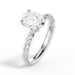 Cindy Oval Cut Lab Grown Diamond 14Kt White Gold Engagement Ring - View 4