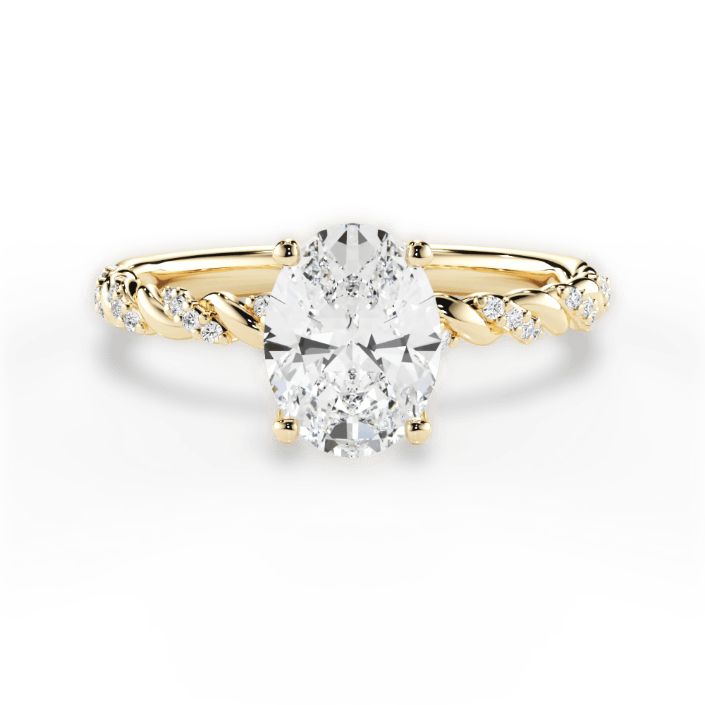 Cindy Oval Cut Lab Grown Diamond 18Kt Yellow Gold Engagement Ring