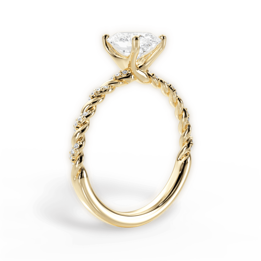 Cindy Oval Cut Lab Grown Diamond 18Kt Yellow Gold Engagement Ring - View 4