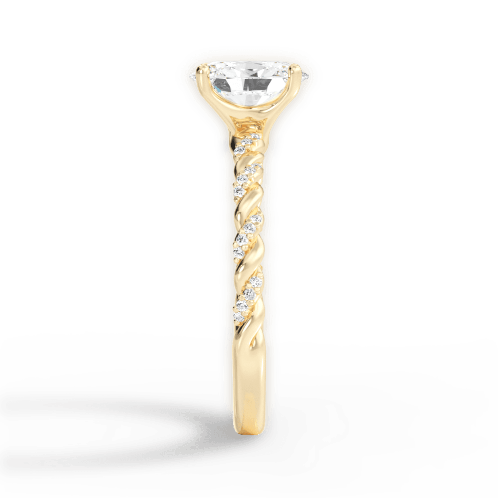 Cindy Oval Cut Lab Grown Diamond 18Kt Yellow Gold Engagement Ring - View 2