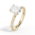 Cindy Oval Cut Lab Grown Diamond 18Kt Yellow Gold Engagement Ring - View 3