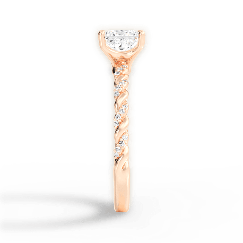 Cindy Princess Cut Lab Grown Diamond 18Kt Rose Gold Engagement Ring - View 2