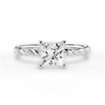 Cindy Princess Cut Lab Grown Diamond 14Kt White Gold Engagement Ring