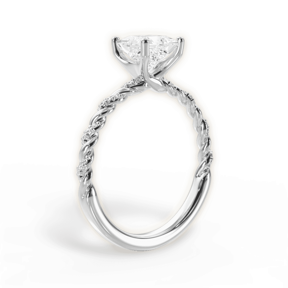 Cindy Princess Cut Lab Grown Diamond 18Kt White Gold Engagement Ring - View 3