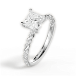 Cindy Princess Cut Lab Grown Diamond 18Kt White Gold Engagement Ring - View 4