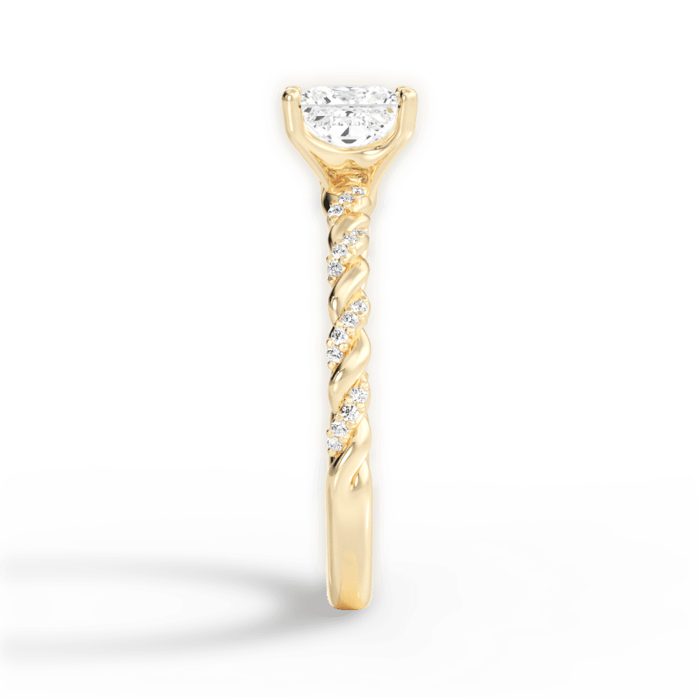 Cindy Princess Cut Lab Grown Diamond 18Kt Yellow Gold Engagement Ring - View 3