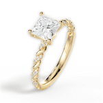 Cindy Princess Cut Lab Grown Diamond 18Kt Yellow Gold Engagement Ring - View 2