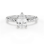 Cindy Pear Cut Lab Grown Diamond 14Kt White Gold Engagement Ring