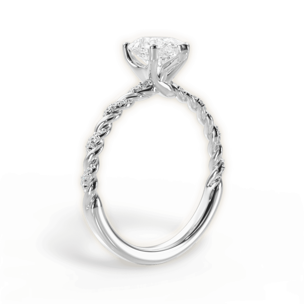 Cindy Pear Cut Lab Grown Diamond Platinum Engagement Ring - View 4