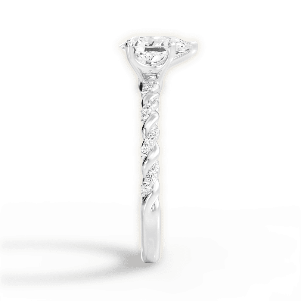 Cindy Pear Cut Lab Grown Diamond Platinum Engagement Ring - View 3
