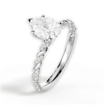 Cindy Pear Cut Lab Grown Diamond Platinum Engagement Ring - View 2