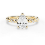 Cindy Pear Cut Lab Grown Diamond 18Kt Yellow Gold Engagement Ring