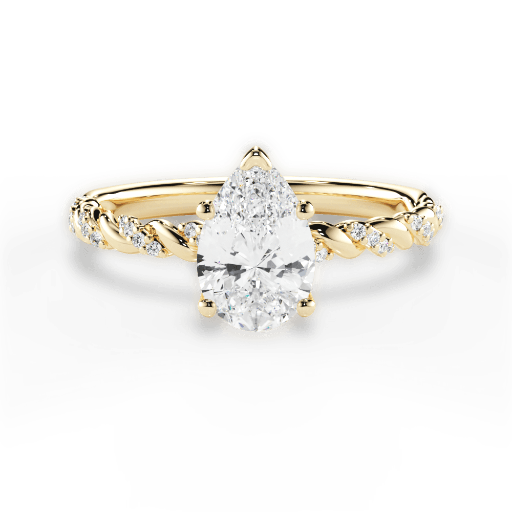 Cindy Pear Cut Lab Grown Diamond 18Kt Yellow Gold Engagement Ring