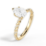 Cindy Pear Cut Lab Grown Diamond 18Kt Yellow Gold Engagement Ring - View 3