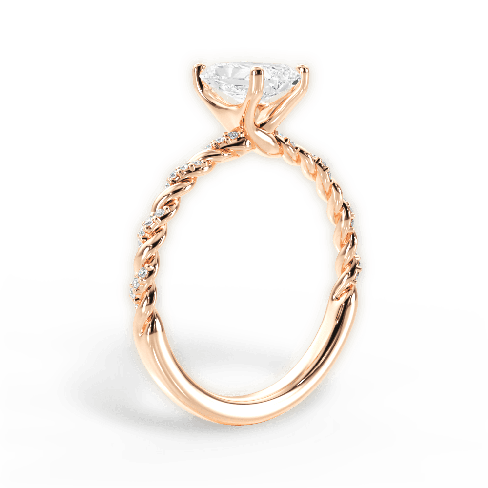 Cindy Radiant Cut Lab Grown Diamond 18Kt Rose Gold Engagement Ring - View 2