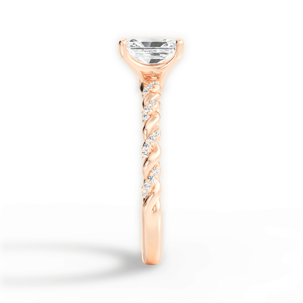 Cindy Radiant Cut Lab Grown Diamond 18Kt Rose Gold Engagement Ring - View 4