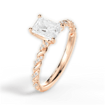 Cindy Radiant Cut Lab Grown Diamond 18Kt Rose Gold Engagement Ring - View 3