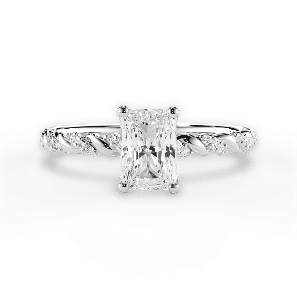 Cindy Radiant Cut Lab Grown Diamond Platinum Engagement Ring