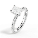 Cindy Radiant Cut Lab Grown Diamond 14Kt White Gold Engagement Ring - View 3
