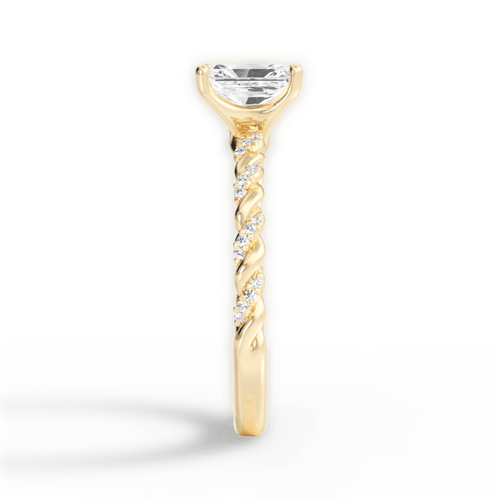 Cindy Radiant Cut Lab Grown Diamond 18Kt Yellow Gold Engagement Ring - View 2