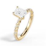 Cindy Radiant Cut Lab Grown Diamond 18Kt Yellow Gold Engagement Ring - View 3