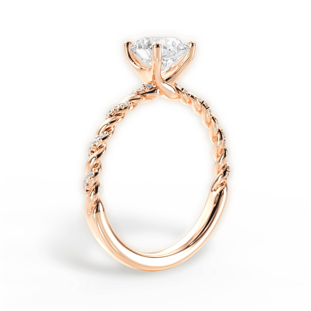 Cindy Round Cut Lab Grown Diamond 18Kt Rose Gold Engagement Ring - View 4