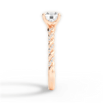 Cindy Round Cut Lab Grown Diamond 18Kt Rose Gold Engagement Ring - View 2