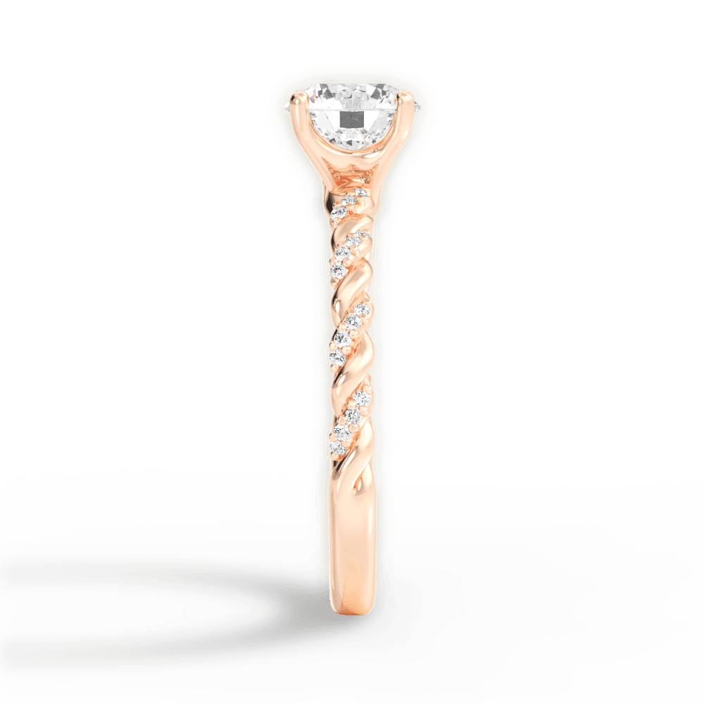 Cindy Round Cut Lab Grown Diamond 18Kt Rose Gold Engagement Ring - View 2