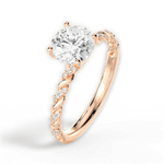 Cindy Round Cut Lab Grown Diamond 18Kt Rose Gold Engagement Ring - View 3