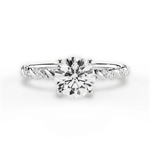 Cindy Round Cut Lab Grown Diamond 18Kt White Gold Engagement Ring