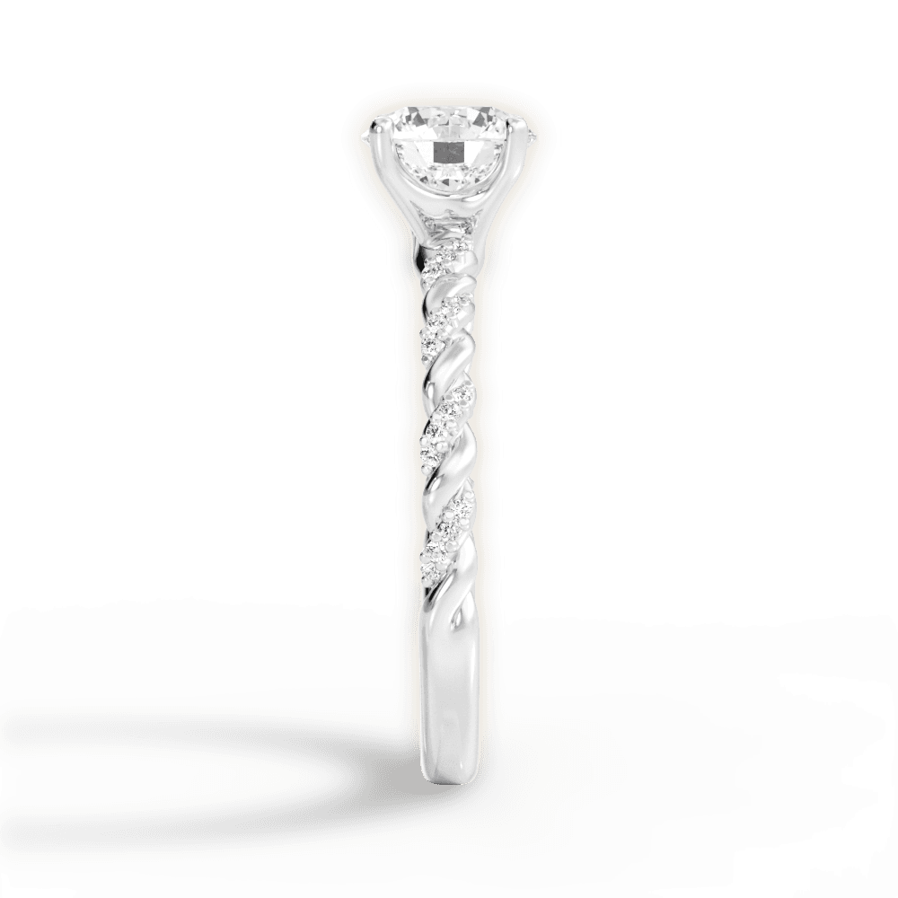 Cindy Round Cut Lab Grown Diamond 18Kt White Gold Engagement Ring - View 4
