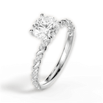 Cindy Round Cut Lab Grown Diamond 14Kt White Gold Engagement Ring - View 2