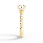 Cindy Round Cut Lab Grown Diamond 18Kt Yellow Gold Engagement Ring - View 4