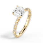Cindy Round Cut Lab Grown Diamond 18Kt Yellow Gold Engagement Ring - View 2