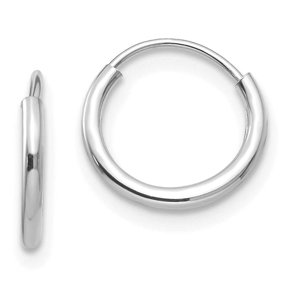 Madi K® 14k Gold Endless Hoop 3-Pair Earring Set, view 2 - 14k White Gold