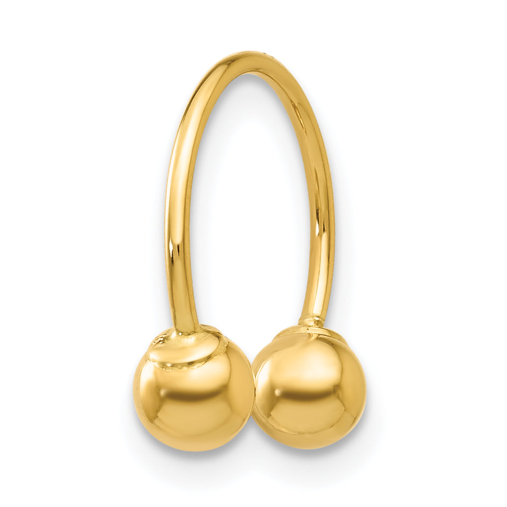 14k Madi K 12mm Half Hoop with 4mm Screw-on Bead Single Earring