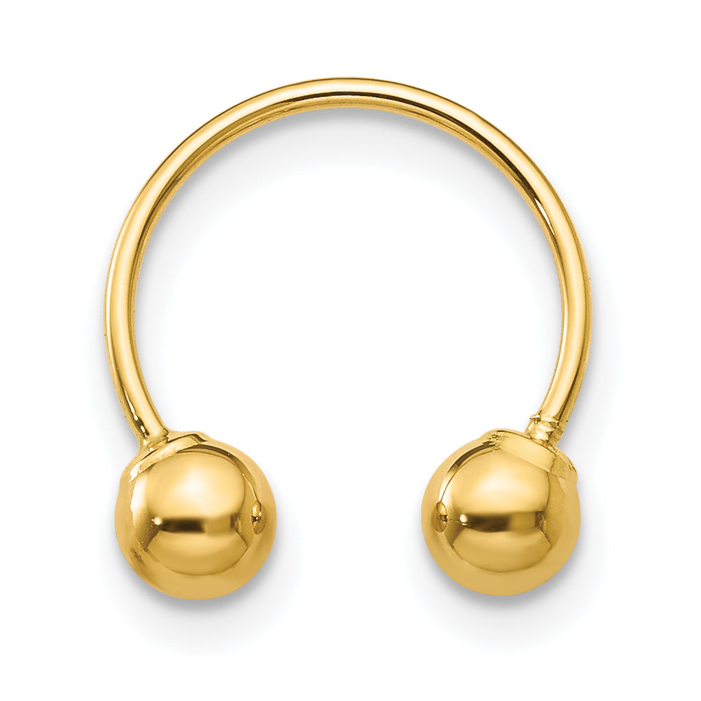 14k Madi K 12mm Half Hoop with 4mm Screw-on Bead Single Earring