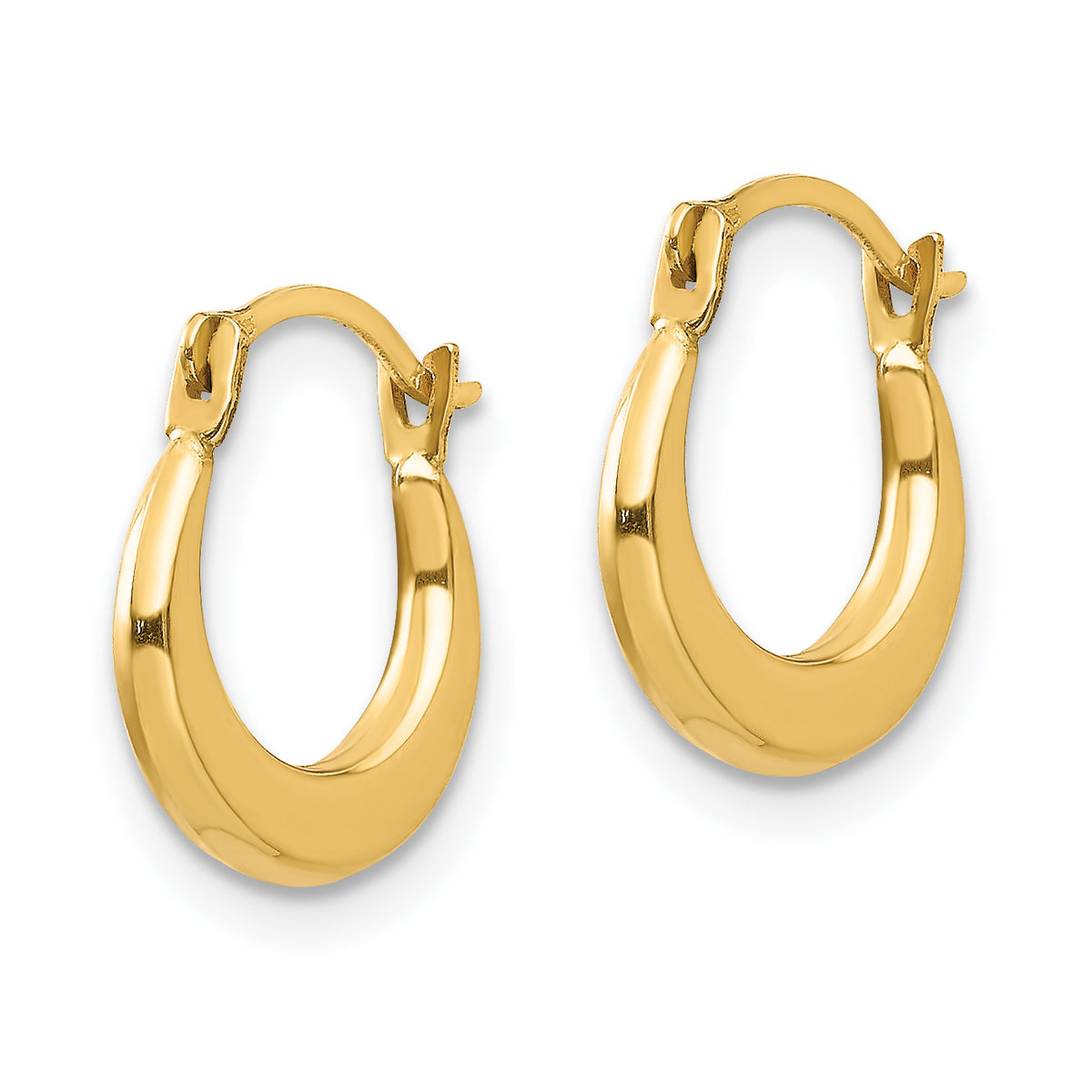 14k Madi K Small 1.6x12mm Hoop Earrings, view 2