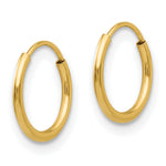 Madi K® Endless Hoop Earrings - 14k Yellow Gold / 1 mm / 10 mm