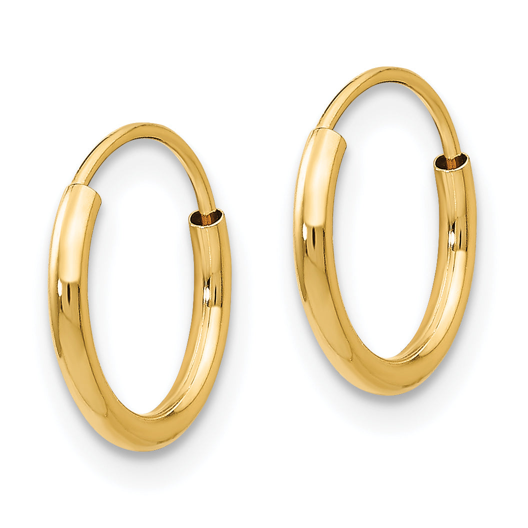 Madi K® Endless Hoop Earrings - 14k Yellow Gold / 1.25 mm / 8 mm