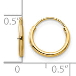 Madi K® Endless Hoop Earrings - 14k Yellow Gold / 1.25 mm / 8 mm