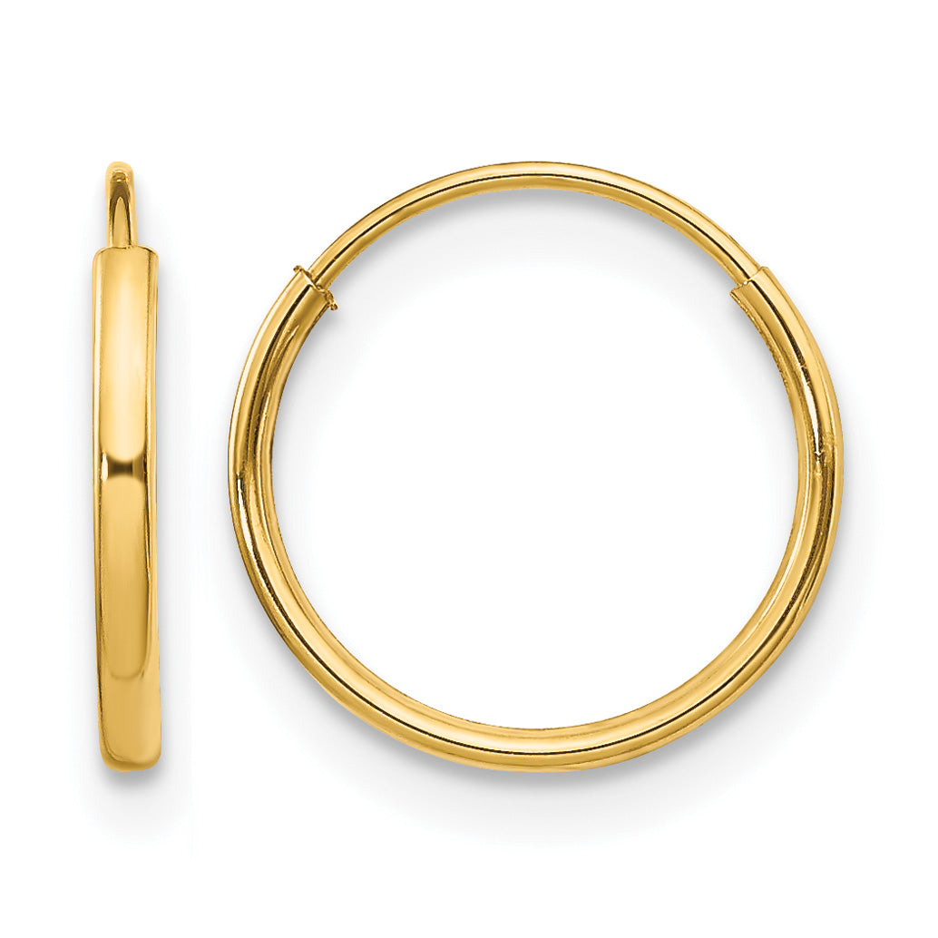 Madi K® Endless Hoop Earrings - 14k Yellow Gold / 1.25 mm / 12 mm