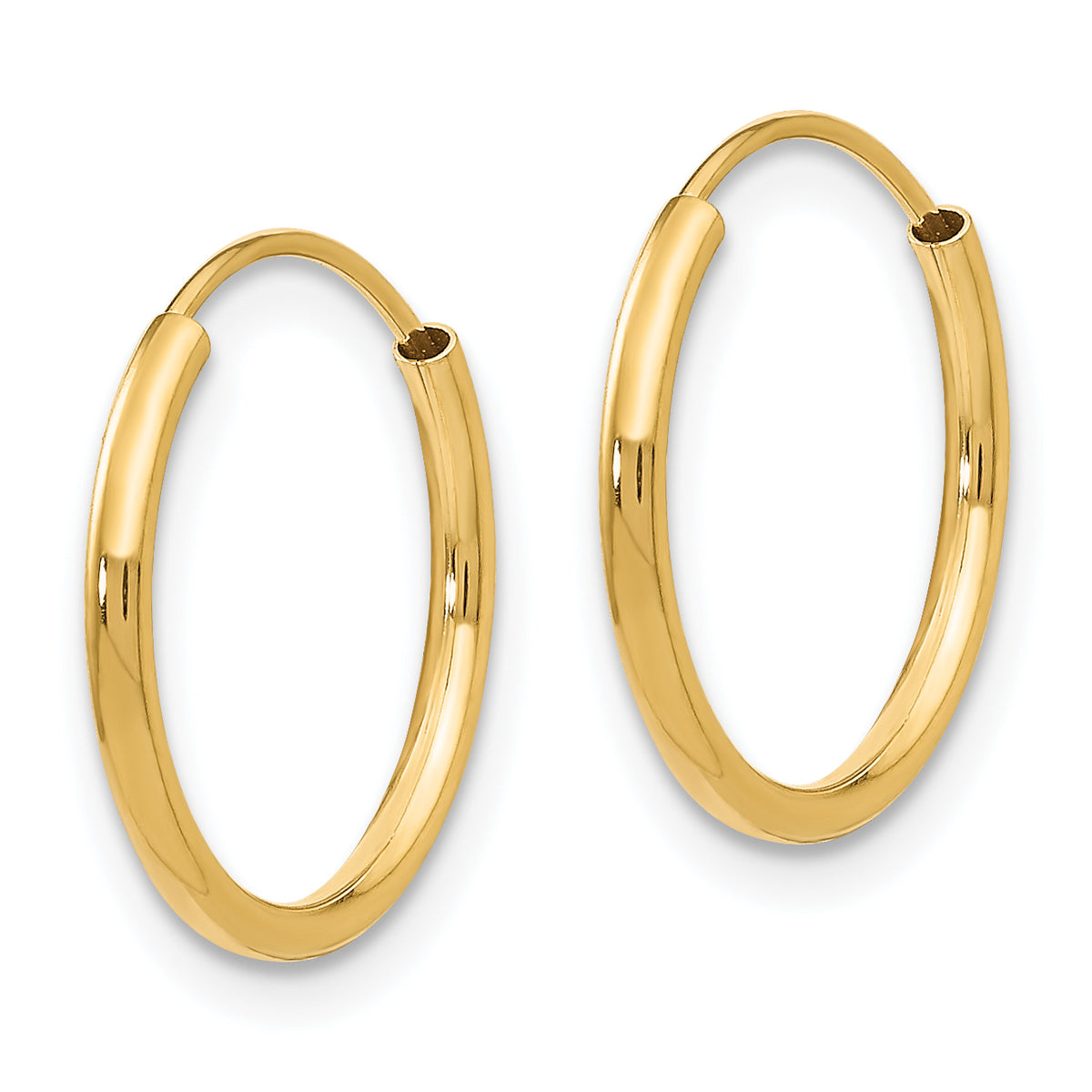 Madi K® Endless Hoop Earrings - 14k Yellow Gold / 1.25 mm / 13 mm