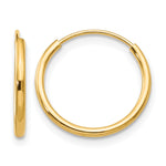 Madi K® Endless Hoop Earrings - 14k Yellow Gold / 1.25 mm / 13 mm
