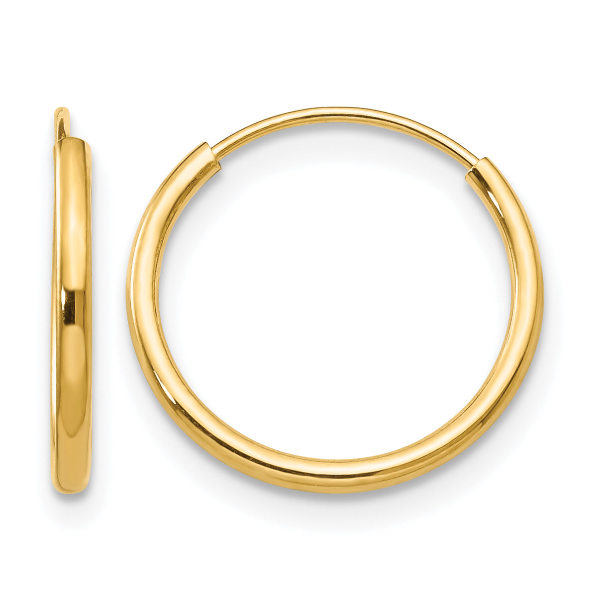 Madi K® Endless Hoop Earrings - 14k Yellow Gold / 1.25 mm / 13 mm